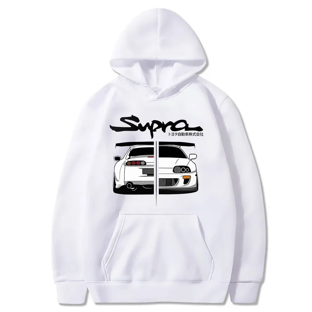 Initial D Supra Hoodies for Men and Women, Manga Print Loose Casual Sweatshirt, Long Sleeve, Japanese Style, Spring Autumn S-3Xl