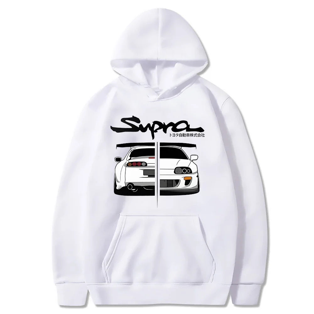 Initial D Supra Hoodies for Men and Women, Manga Print Loose Casual Sweatshirt, Long Sleeve, Japanese Style, Spring Autumn S-3Xl