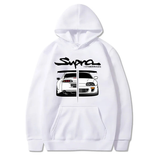 Initial D Supra Hoodies for Men and Women, Manga Print Loose Casual Sweatshirt, Long Sleeve, Japanese Style, Spring Autumn S-3Xl