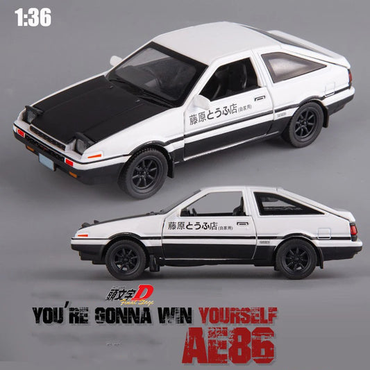 1/36 Initial D AE86 Alloy Car Models Toys Metal Diecast Initial D Exquisite Workmanship Car with Pull Back Toys for Kids Gifts
