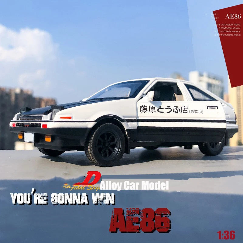 1/36 Initial D AE86 Alloy Car Models Toys Metal Diecast Initial D Exquisite Workmanship Car with Pull Back Toys for Kids Gifts