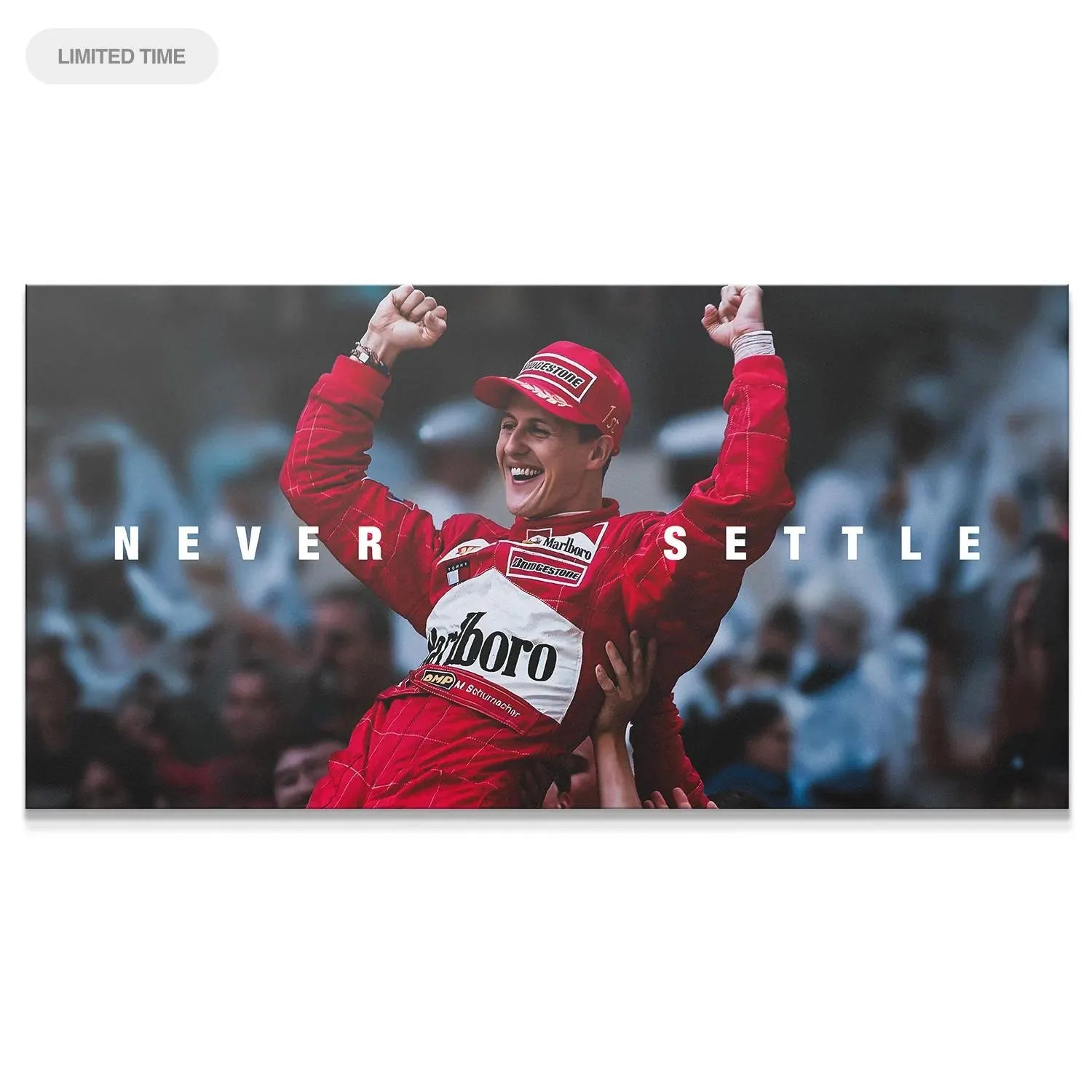 Michael Schumacher Canvas Wall Art Motivational Racing Print Ferrari Driver Quote Poster for Office Gym Home Decor Motorsport Gift