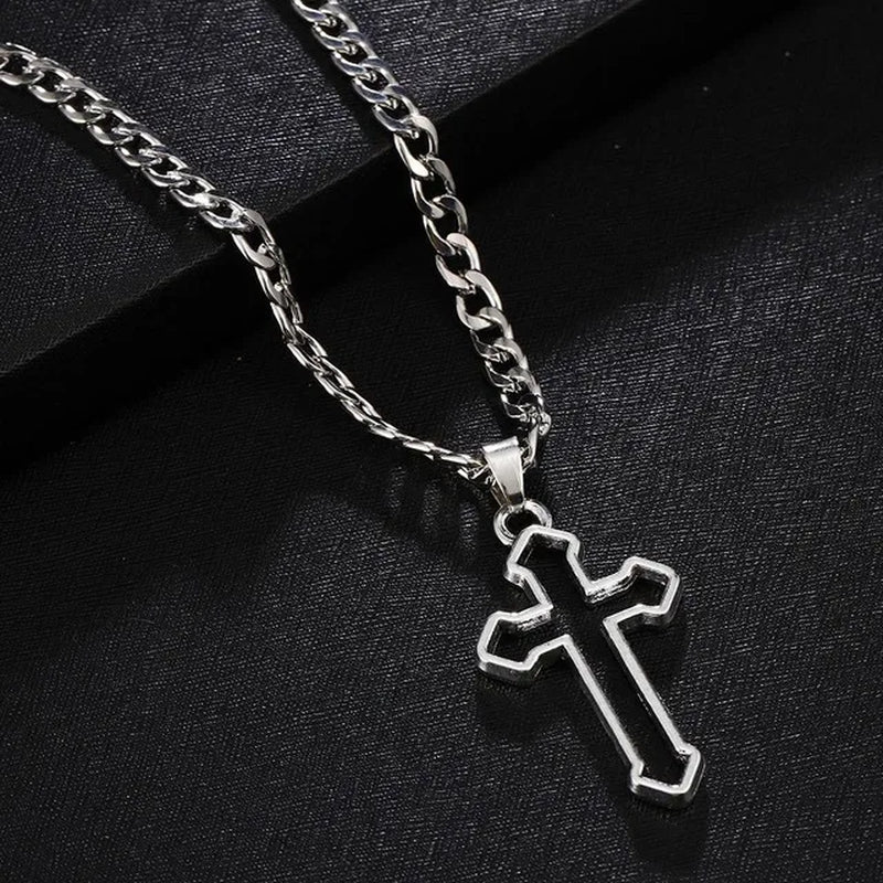 Fast and Furious Movies Actor Dominic Toretto Rhinestone Cross Crystal Pendant Chain Necklace Men Jewelry