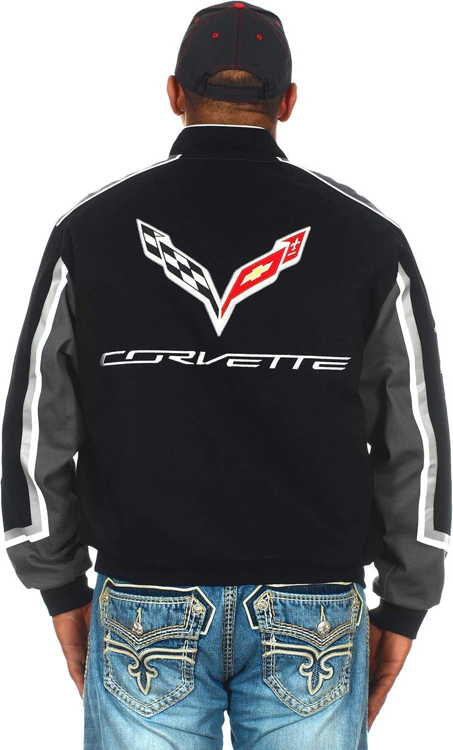 Men'S Chevy Corvette C7 Embroidered Cotton Twill Jacket