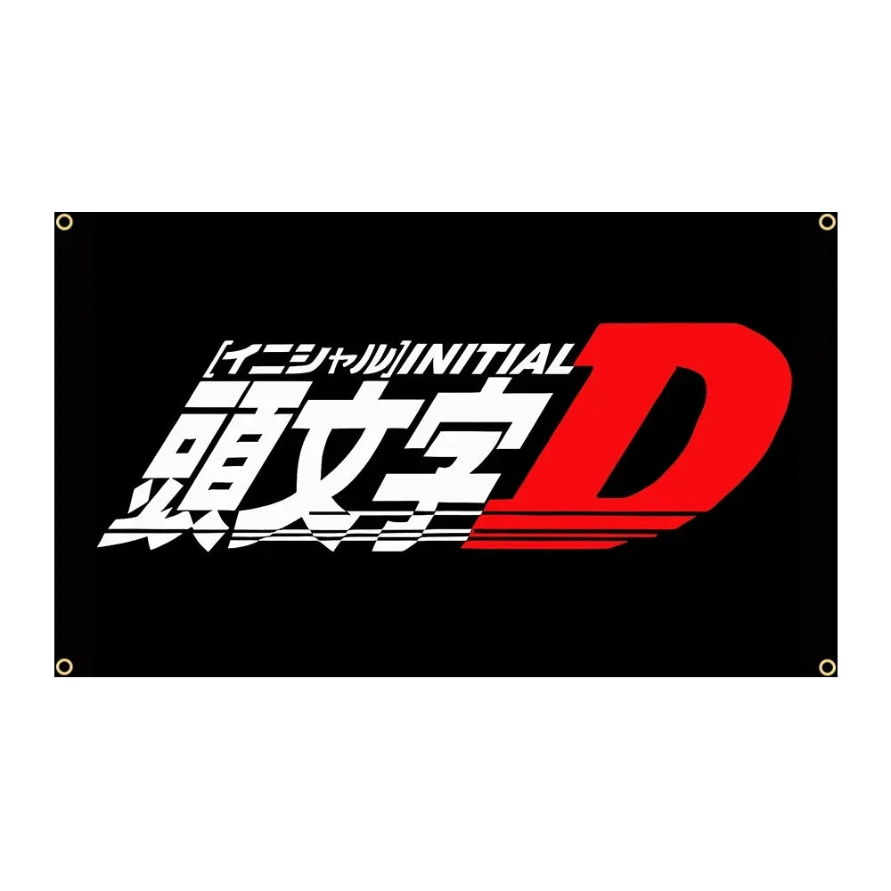 90 X150Cm 3X5Ft Initial D Flag Polyester Digital Printing JDM Car Banner for Decor