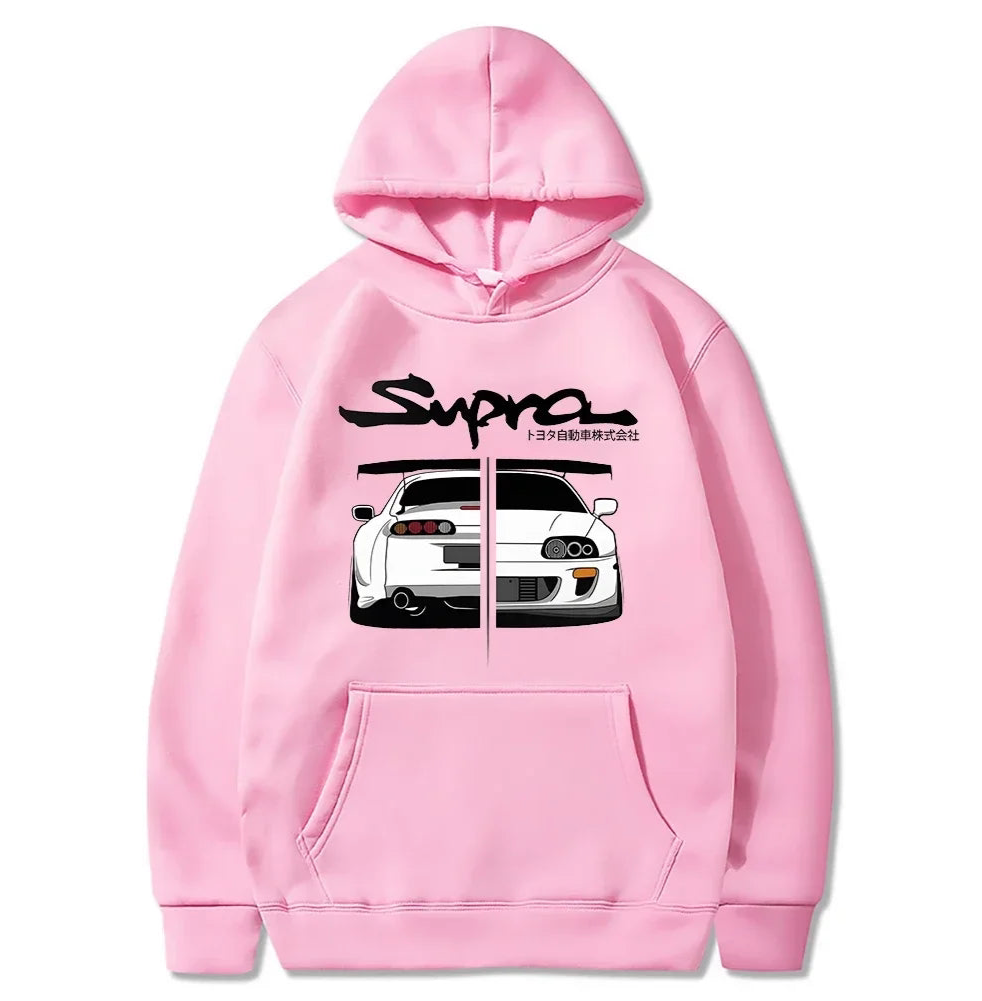Initial D Supra Hoodies for Men and Women, Manga Print Loose Casual Sweatshirt, Long Sleeve, Japanese Style, Spring Autumn S-3Xl