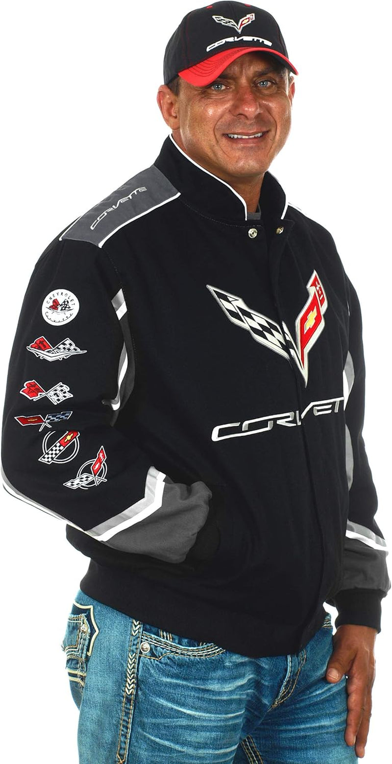 Men'S Chevy Corvette C7 Embroidered Cotton Twill Jacket