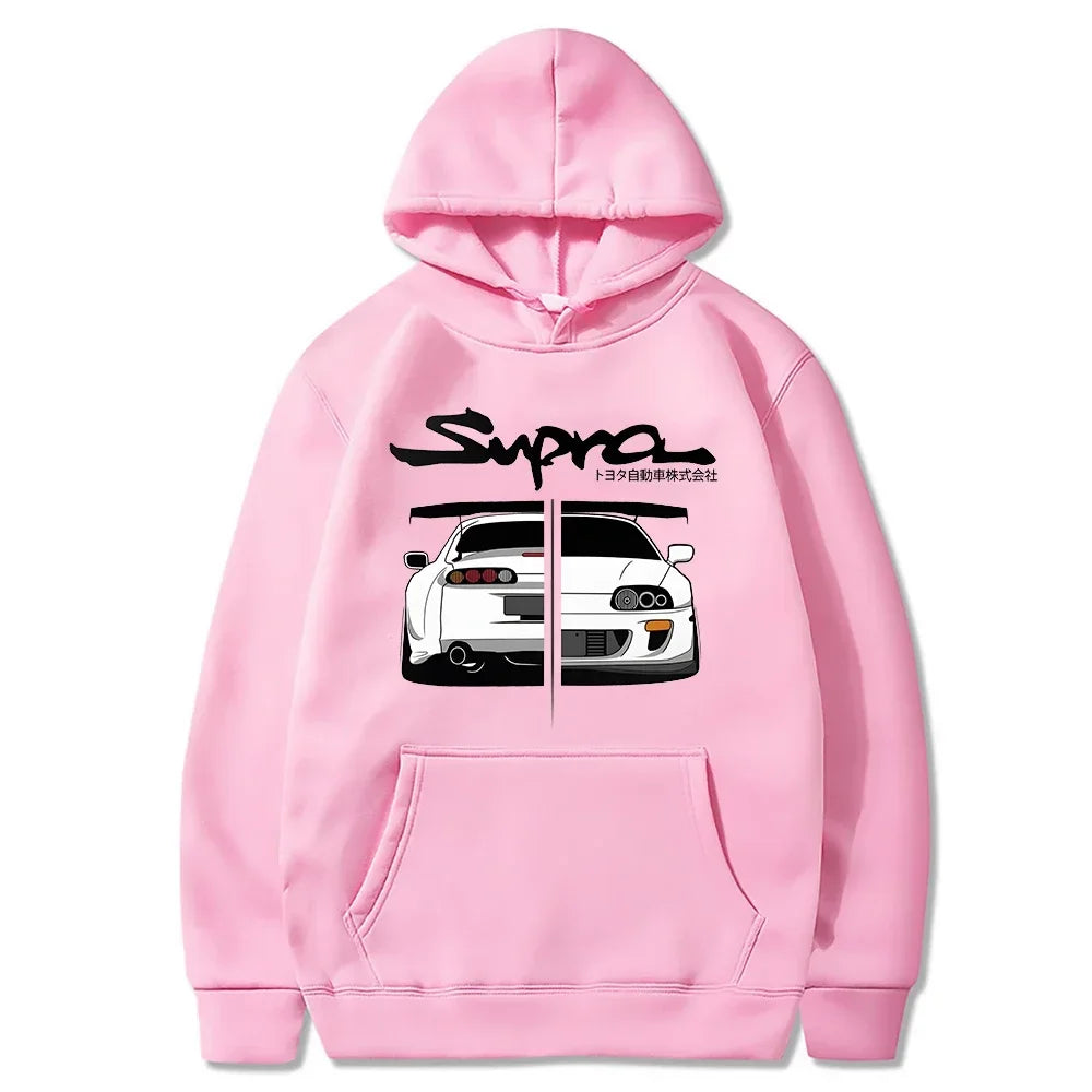 Initial D Supra Hoodies for Men and Women, Manga Print Loose Casual Sweatshirt, Long Sleeve, Japanese Style, Spring Autumn S-3Xl