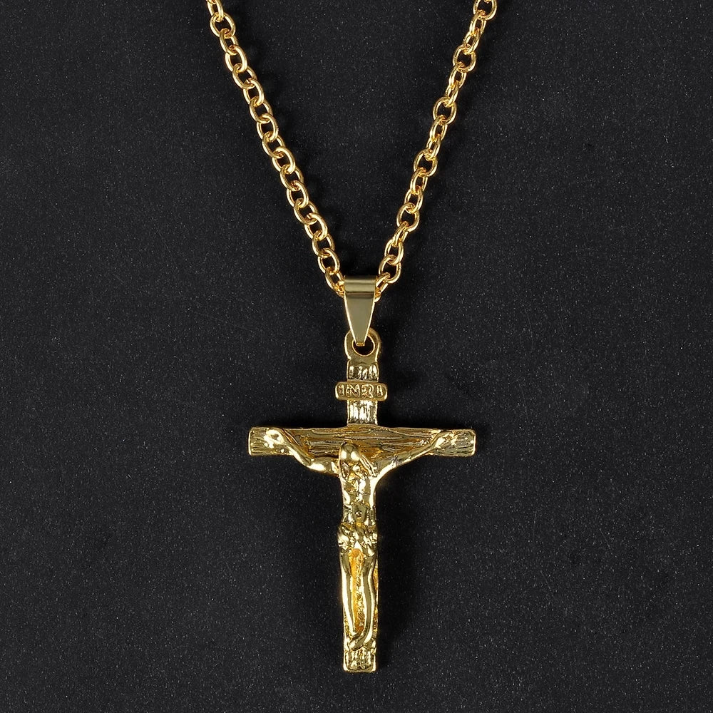 Fast and Furious Movies Actor Dominic Toretto Rhinestone Cross Crystal Pendant Chain Necklace Men Jewelry