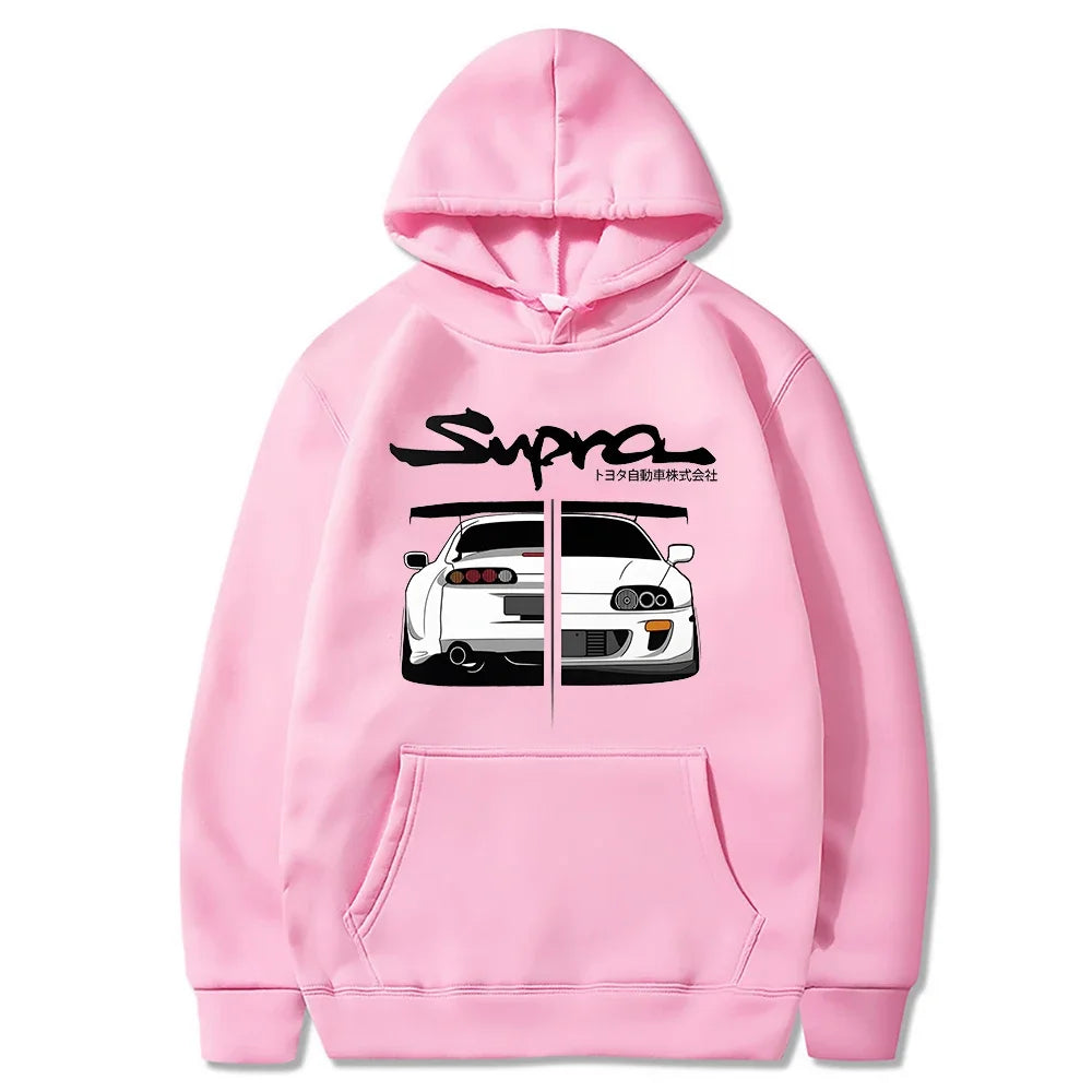 Initial D Supra Hoodies for Men and Women, Manga Print Loose Casual Sweatshirt, Long Sleeve, Japanese Style, Spring Autumn S-3Xl